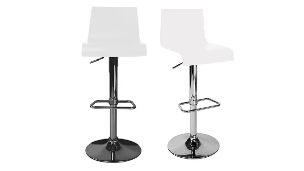 Tabourets De Bar Design Blancs (lot De 2) NEWSURF 1