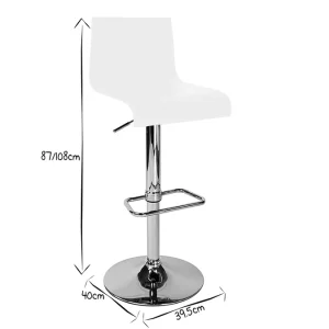 Tabourets De Bar Design Blancs (lot De 2) NEWSURF 19