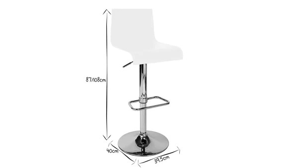 Tabourets De Bar Design Blancs (lot De 2) NEWSURF 7