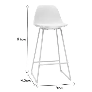 ﻿soldes Tabourets De Bar Design Blancs Pieds Métal 65 Cm (lot De 2) FRANZ 28