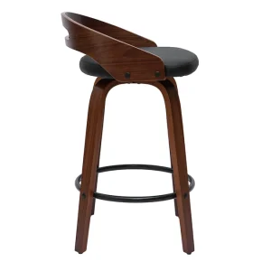 Top ventes Tabourets De Bar Design Bois Foncé Et Polyuréthane Noir 65cm (lot De 2) MANO 18