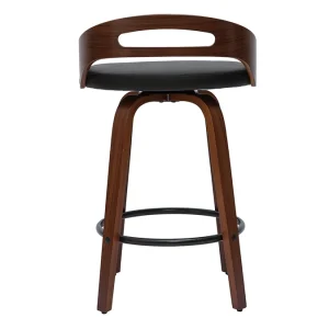 Top ventes Tabourets De Bar Design Bois Foncé Et Polyuréthane Noir 65cm (lot De 2) MANO 20