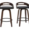 Top ventes Tabourets De Bar Design Bois Foncé Et Polyuréthane Noir 65cm (lot De 2) MANO 28