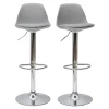 Tabourets De Bar Design Gris Clair (lot De 2) STEEVY 34