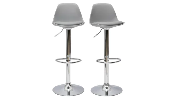 Tabourets De Bar Design Gris Clair (lot De 2) STEEVY mode pas cher 1