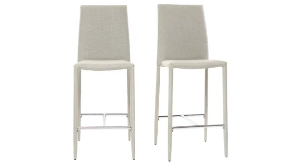 Tabourets De Bar Design Gris Clair (lot De 2) TALOS 1