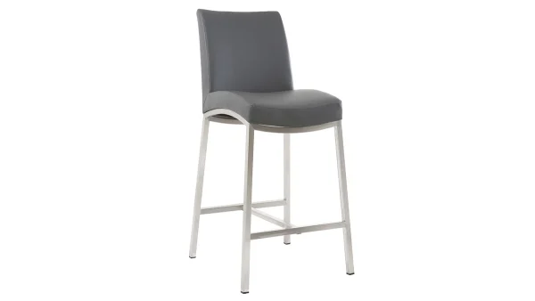 magasin france Tabourets De Bar Design Gris Foncé H70 Cm (lot De 2) OLLY 4