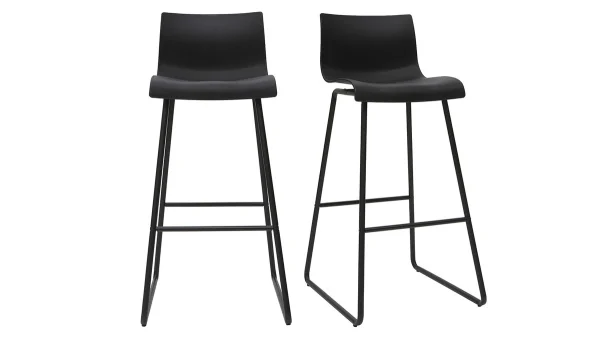 Tabourets De Bar Design Noir 76 Cm (lot De 2) ONA 1