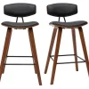 Tabourets De Bar Design Noir Et Bois Foncé H69 Cm (lot De 2) VASCO 20