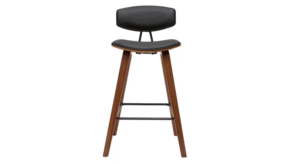 Tabourets De Bar Design Noir Et Bois Foncé H69 Cm (lot De 2) VASCO 3