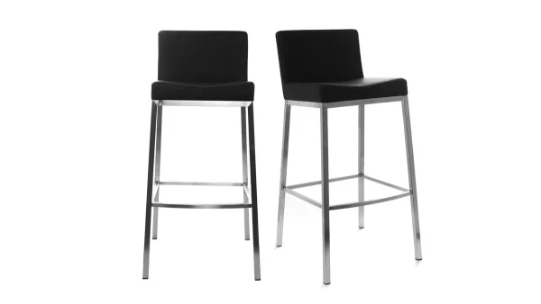 Tabourets De Bar Design Noirs 76 Cm EPSILON (lot De 2) 1