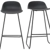 Tabourets De Bar Design Noirs H65 Cm (lot De 2) ELLA 20