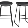 Tabourets De Bar Design Noirs H65 Cm (lot De 2) PEBBLE 20