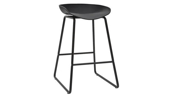 Tabourets De Bar Design Noirs H65 Cm (lot De 2) PEBBLE 4