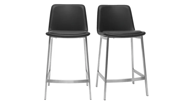 Tabourets De Bar Design Noirs H66 Cm (lot De 2) ARSENE Promotio de vente 1