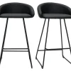 Nouvelle Collection Tabourets De Bar Design Noirs H69 Cm (lot De 2) REYNOLD 23