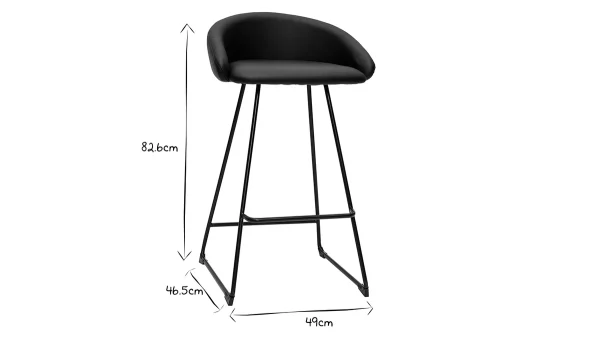 Nouvelle Collection Tabourets De Bar Design Noirs H69 Cm (lot De 2) REYNOLD 8