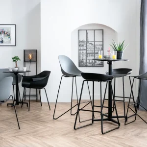 Tabourets De Bar Design Noirs H75 Cm (lot De 2) PEBBLE soldes 22