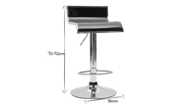 vente en ligne Tabourets De Bar Design Noirs WAVES (lot De 2) 9