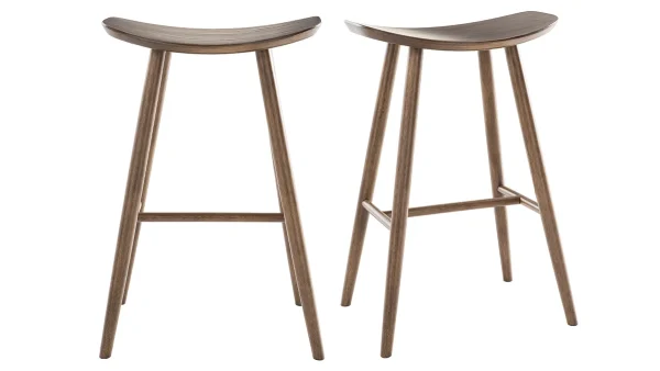 boutique en france Tabourets De Bar Design Noyer H72 Cm (lot De 2) DEMORY 1