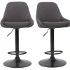 Tabourets De Bar Design Réglables Gris Foncé (lot De 2) HOLO 28