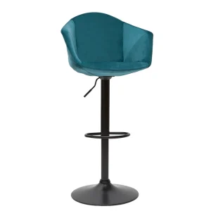 qualité d’originales Tabourets De Bar Design Réglables Velours Bleu Pétrole (lot De 2) TAYA 14