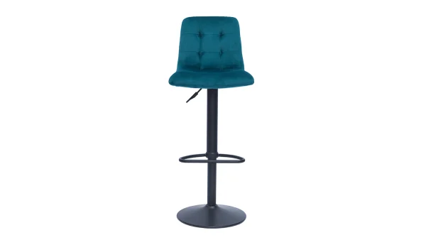 Tabourets De Bar Design Réglables Velours Gaufré Bleu Pétrole (lot De 2) ESCAPE 3