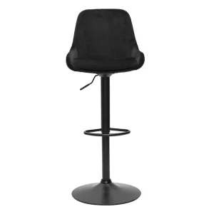 Tabourets De Bar Design Réglables Velours Noir (lot De 2) HOLO 11