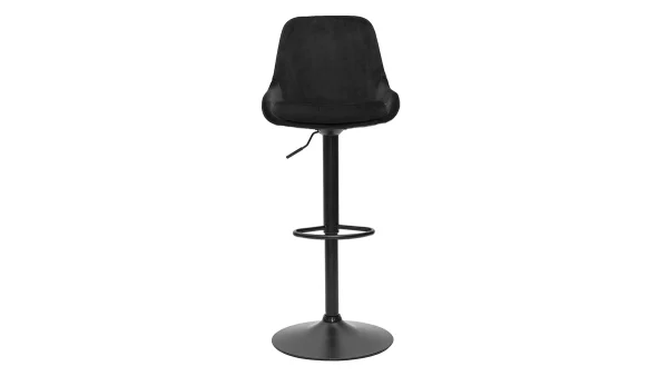 Les achats en ligne Tabourets De Bar Design Réglables Velours Noir (lot De 2) HOLO 3