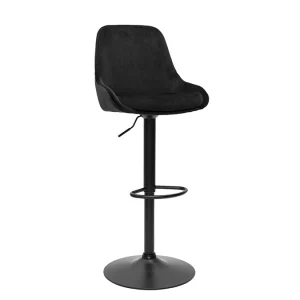 Tabourets De Bar Design Réglables Velours Noir (lot De 2) HOLO 13