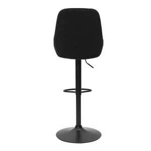 Tabourets De Bar Design Réglables Velours Noir (lot De 2) HOLO 17