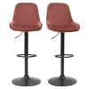 Tabourets De Bar Design Réglables Velours Rouge Tomette (lot De 2) HOLO exclusivement disponibles 28