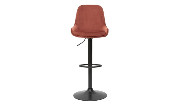 Tabourets De Bar Design Réglables Velours Rouge Tomette (lot De 2) HOLO exclusivement disponibles 3