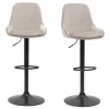 Tabourets De Bar Design Réglables Velours Taupe (lot De 2) HOLO 26