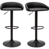 france Tabourets De Bar Design Relevables Noirs (lot De 2) REYNOLD 25