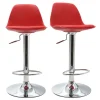 Tabourets De Bar Design Rouges (lot De 2) STEEVY magasin en ligne france 25