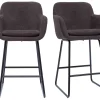 jusqu'à Tabourets De Bar Effet Velours Gris Foncé H65 Cm (lot De 2) AMIKA 20