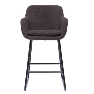 jusqu'à Tabourets De Bar Effet Velours Gris Foncé H65 Cm (lot De 2) AMIKA 11