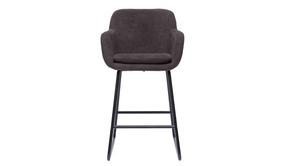 jusqu'à Tabourets De Bar Effet Velours Gris Foncé H65 Cm (lot De 2) AMIKA 3