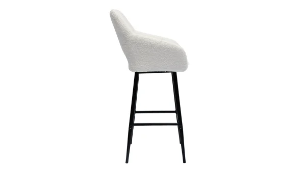 Tabourets De Bar En Tissu Effet Laine Bouclée Et Métal H65 Cm (lot De 2) LAURETTE 5