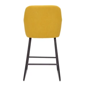 magasin solde Tabourets De Bar En Tissu Effet Velours Jaune Moutarde H65 Cm (lot De 2) AMIKA 18