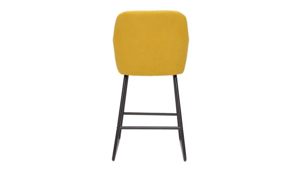 magasin solde Tabourets De Bar En Tissu Effet Velours Jaune Moutarde H65 Cm (lot De 2) AMIKA 6