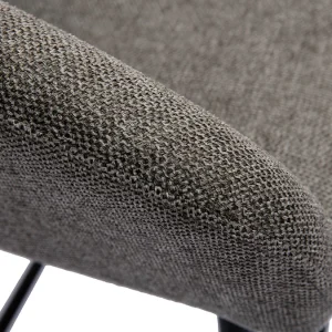 Tabourets De Bar En Tissu Effet Velours Texturé Gris Et Métal H65 Cm (lot De 2) LAURETTE 20