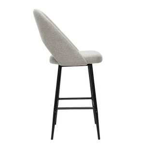 destockage Tabourets De Bar En Tissu Effet Velours Texturé Gris H65 Cm (lot De 2) COSETTE 15