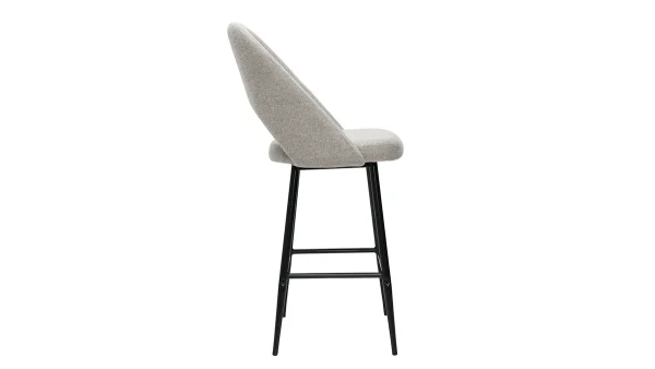 destockage Tabourets De Bar En Tissu Effet Velours Texturé Gris H65 Cm (lot De 2) COSETTE 5