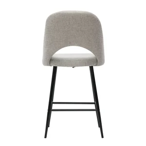 destockage Tabourets De Bar En Tissu Effet Velours Texturé Gris H65 Cm (lot De 2) COSETTE 17