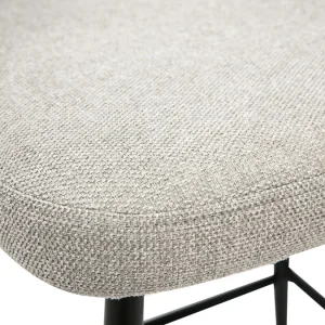 Tabourets De Bar En Tissu Effet Velours Texturé Gris H65 Cm (lot De 2) COSETTE 19