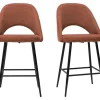 livraison la plus rapide Tabourets De Bar En Tissu Effet Velours Texturé Terre Brûlée H65 Cm (lot De 2) COSETTE 25