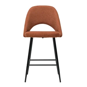 livraison la plus rapide Tabourets De Bar En Tissu Effet Velours Texturé Terre Brûlée H65 Cm (lot De 2) COSETTE 11