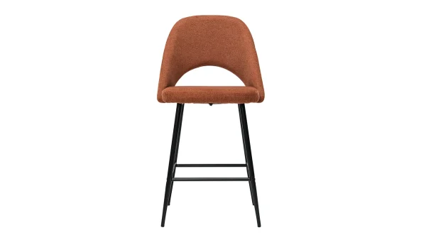 livraison la plus rapide Tabourets De Bar En Tissu Effet Velours Texturé Terre Brûlée H65 Cm (lot De 2) COSETTE 3